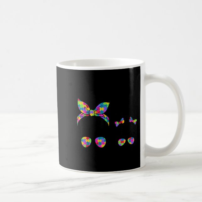Mug Maman autiste et fille chignon décoiffé lunettes d (Droite)