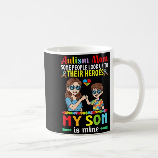Mug Maman autiste Mon fils est mon héros Acceptation d (Droite)