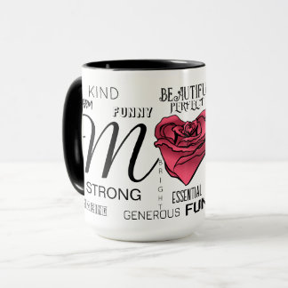 Mug Maman avec cœur rose et typographie