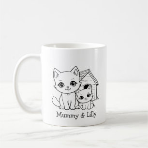 Mug Maman & Baby Cute Cat, Famille Correspondante Pers