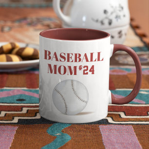 Mug Maman Baseball personnalisé Numéro d'athlète perso