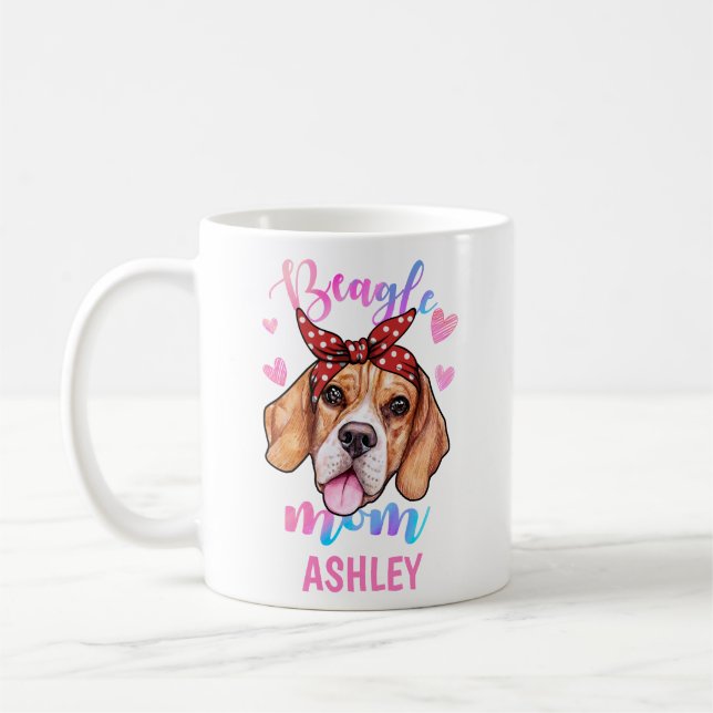 Mug Maman beagle Aquarelle Maman Chien (Gauche)