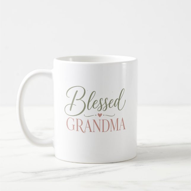 Mug Maman bénie Écriture élégante Cadeau (Gauche)