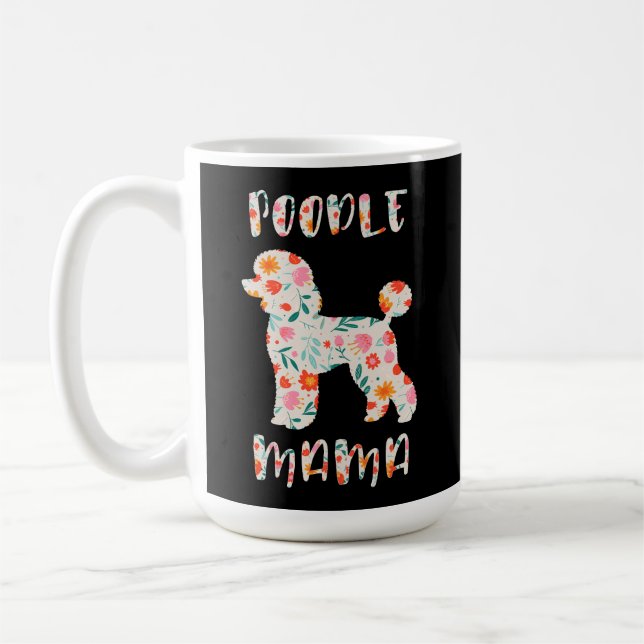 Mug Maman Caniche Fleurie Amoureuse de Chiens (Gauche)
