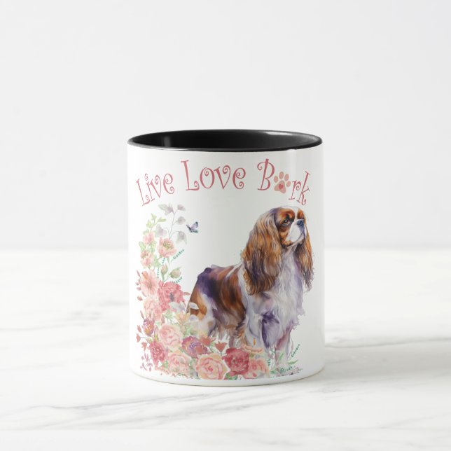 Mug Maman Cavalier King Charles Spaniel Fleurie (Centre)