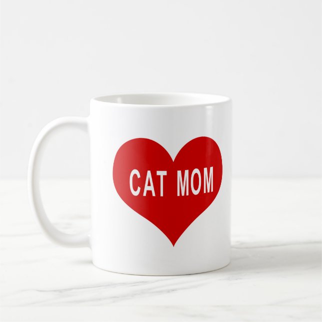 Mug MAMAN CHAT Cœur d'amour rouge (Gauche)