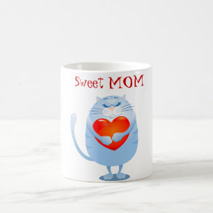 Mug Maman chérie, chat drôle amoureux 