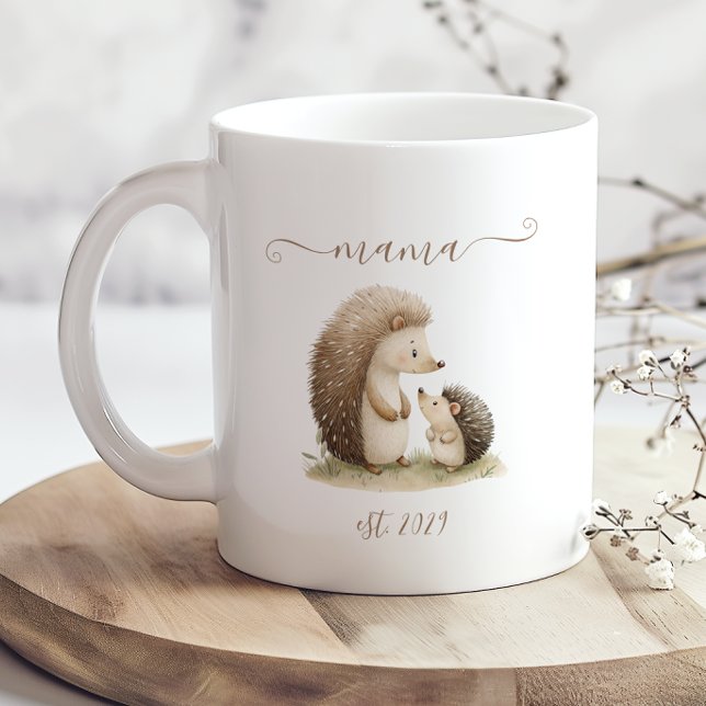 Mug Maman chérie Hérissons aquarelle établis (Créateur téléchargé)