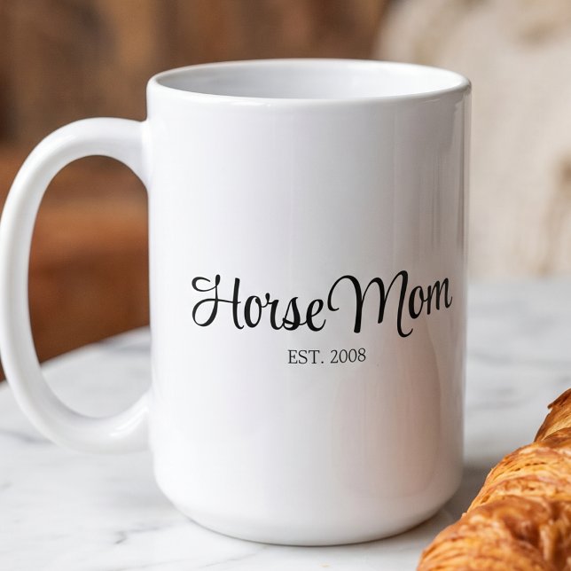 Mug Maman Cheval Écriture Black Établie  (Créateur téléchargé)