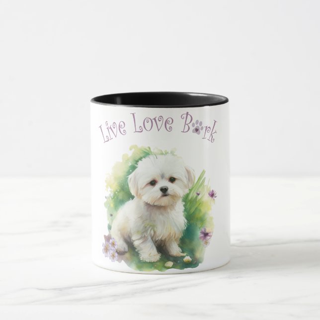 Mug Maman Chien Bichon Floral (Centre)