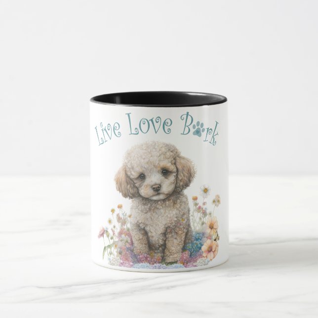 Mug Maman Chien Caniche Floral (Centre)