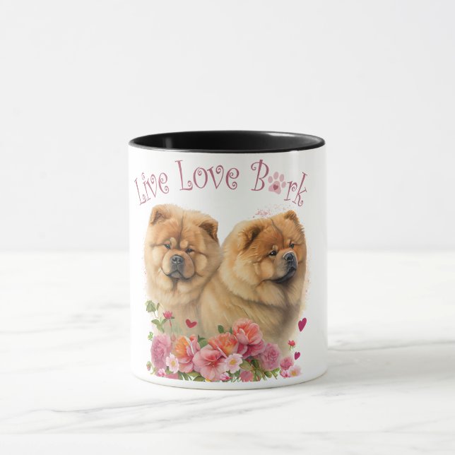 Mug Maman Chien Chow Chow Floral (Centre)