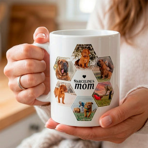 Mug Maman Chien Collage Photo Personnalisé avec Nom