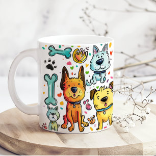 Mug Maman Chien Dessin Animé Mignon et Amusant