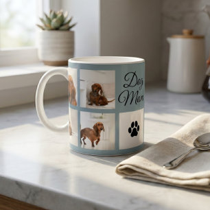 Mug Maman Chien Empreinte de Patte Huit Photos Personn