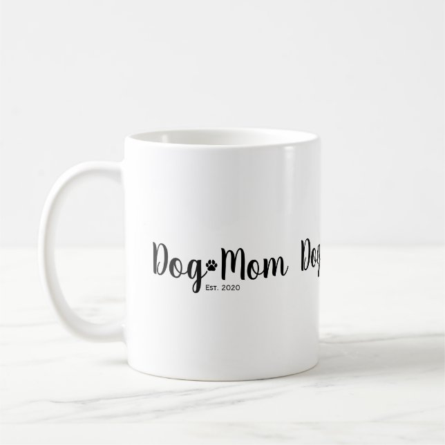 Mug Maman Chien Établi Script Noir  (Gauche)