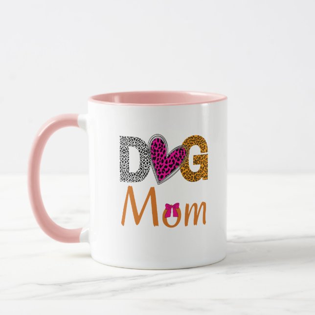 Mug Maman Chien Impression Léopard/Cadeau Tendance pou (Gauche)