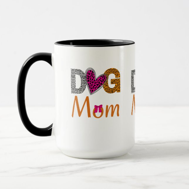 Mug Maman Chien Impression Léopard/Cadeau Tendance pou (Gauche)