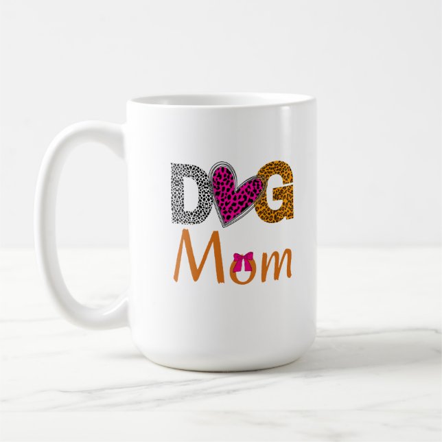 Mug Maman Chien Impression Léopard/Cadeau Tendance pou (Gauche)