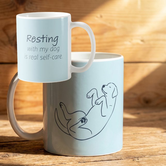 Mug Maman chien Labrador bleu glace - En repos avec mo (Créateur téléchargé)