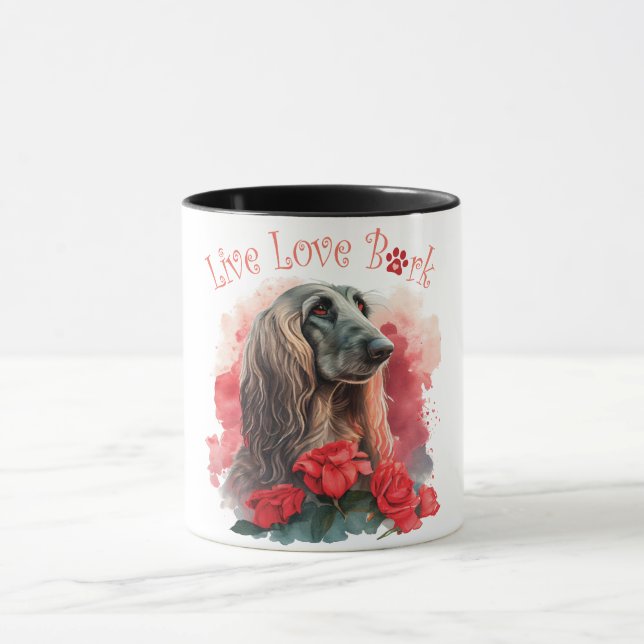 Mug Maman Chien Lévrier Afghan Floral (Centre)