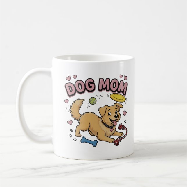 Mug Maman Chien Retriever Doré Bande Dessinée (Gauche)