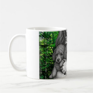 Mug Maman Chien Rétro Gravure sur Bois Vintage Caniche