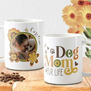 Mug Maman Chien Rétro Nom Personnalisé Photo