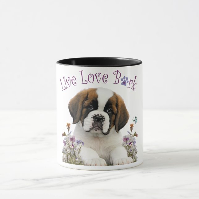 Mug Maman Chien St-Bernard Floral (Centre)