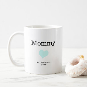 Mug Maman, Coeur Bleu, Photo unique personnalisée