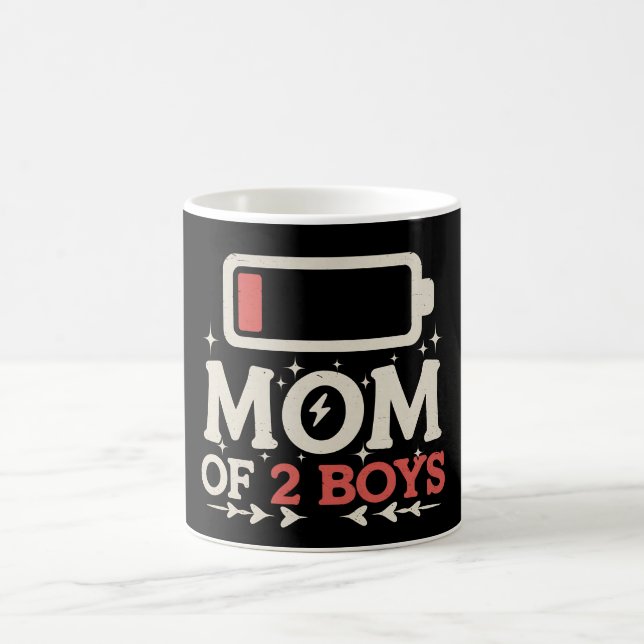 Mug Maman de 2 garçons batterie faible Mère drôle de j (Centre)