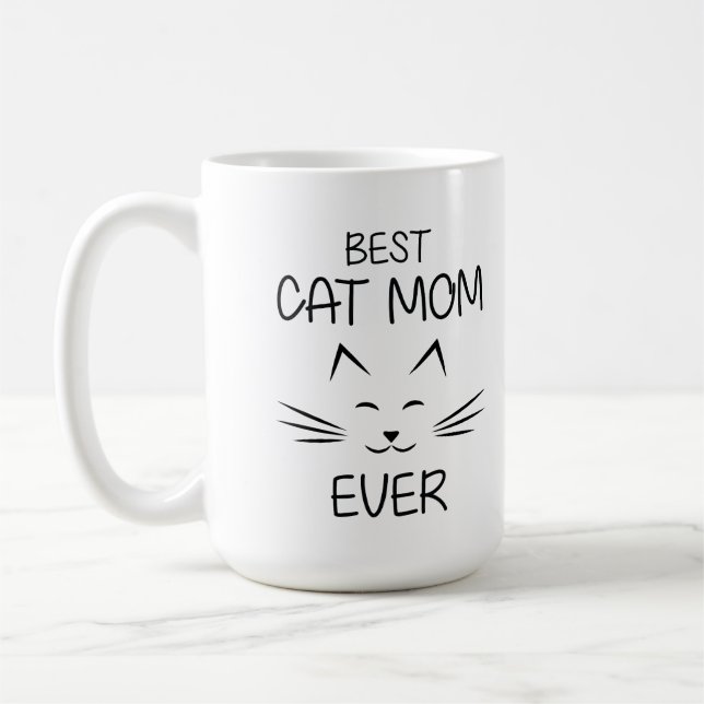 Mug Maman de chat adorable illustration de typographie (Gauche)