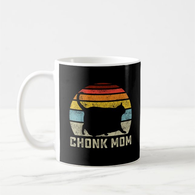 Mug Maman de chat Chonk Échelle Mème Drôle Style Rétro (Gauche)
