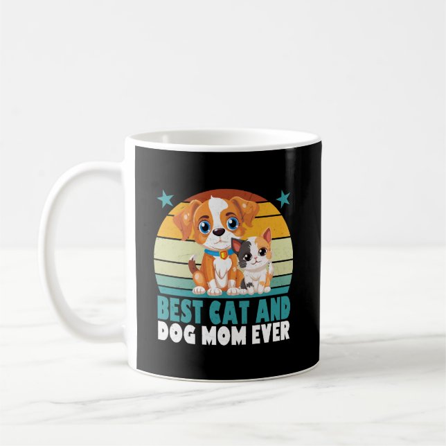 Mug Maman de chat de chien rétro Chat Mama Furmama Chi (Gauche)