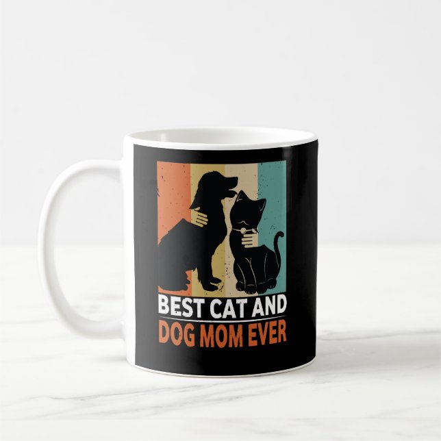 Mug Maman de chat de chien rétro Maman de chat Furmama (Gauche)
