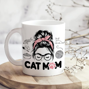 Mug "Maman de chat" Femme drôle amateur de chats migno