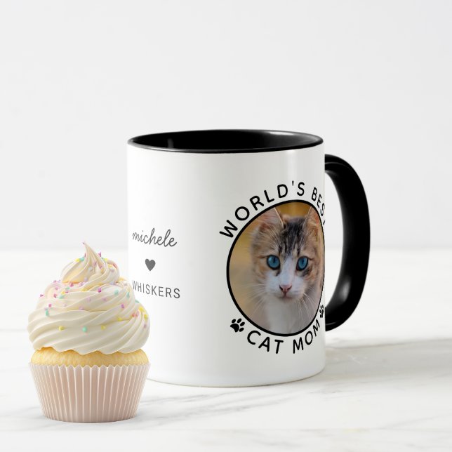Mug Maman de chat la plus adorable du monde Nom person (Créateur téléchargé)