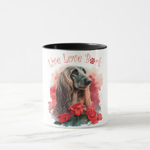 Mug Maman de chien de chien afghan floral