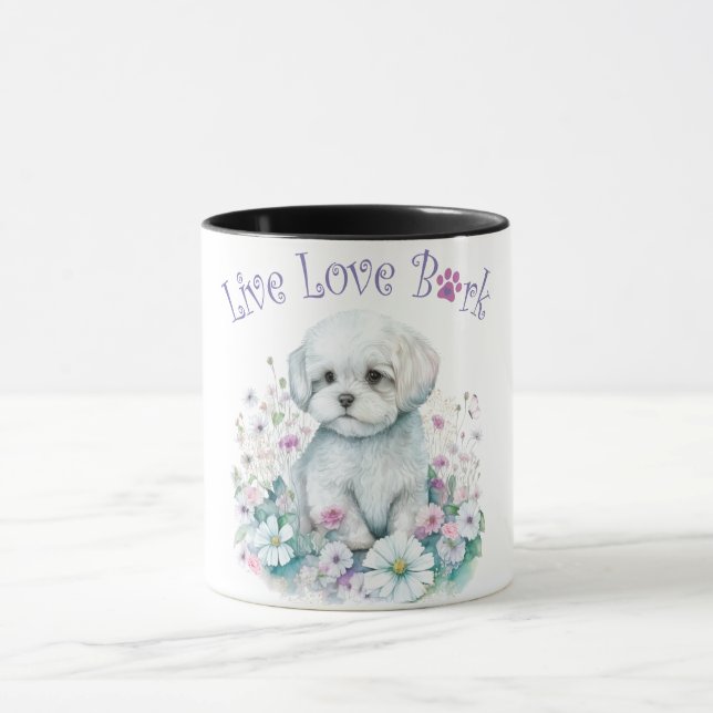 Mug Maman de chien maltais Floral (Centre)