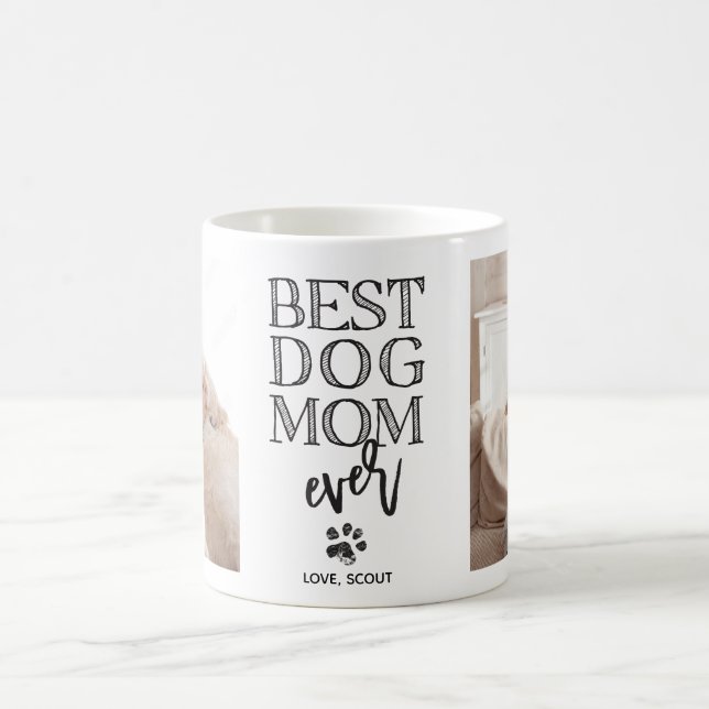 Mug Maman de Chien Moderne sur Mesure avec Photo (Centre)