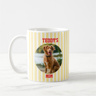 Mug Maman de chien personnalisée rayée jaune