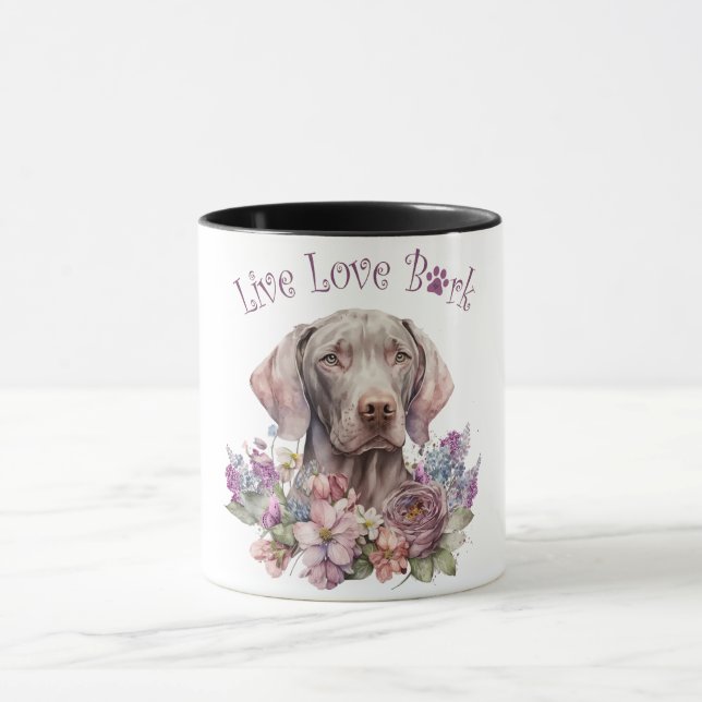 Mug Maman de chien Weimaraner Floral (Centre)