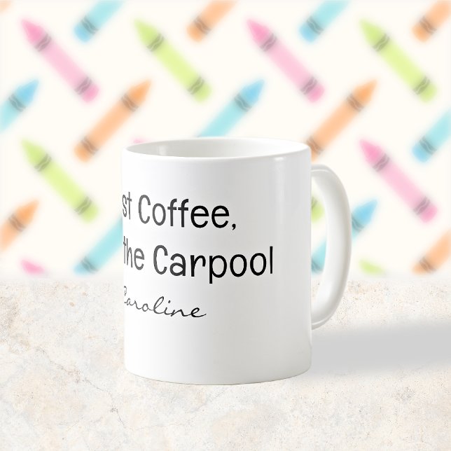 Mug Maman de covoiturage de retour à l'école (Créateur téléchargé)
