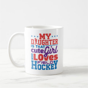 Mug Maman de hockey sur gazon Papa Fille mignonne