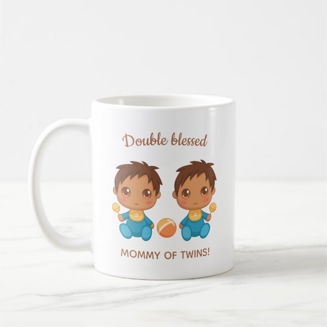 Mug Maman de jumeaux Bébés Garçons (Gauche)
