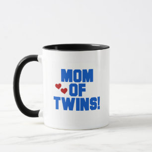 Mug Maman de maillots et cadeaux Twins-Blue Text