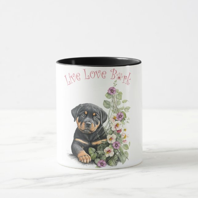 Mug Maman de Rottweiler Fleurie (Centre)