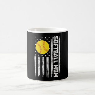 Mug Maman de softball Drapeau américain américain Vint