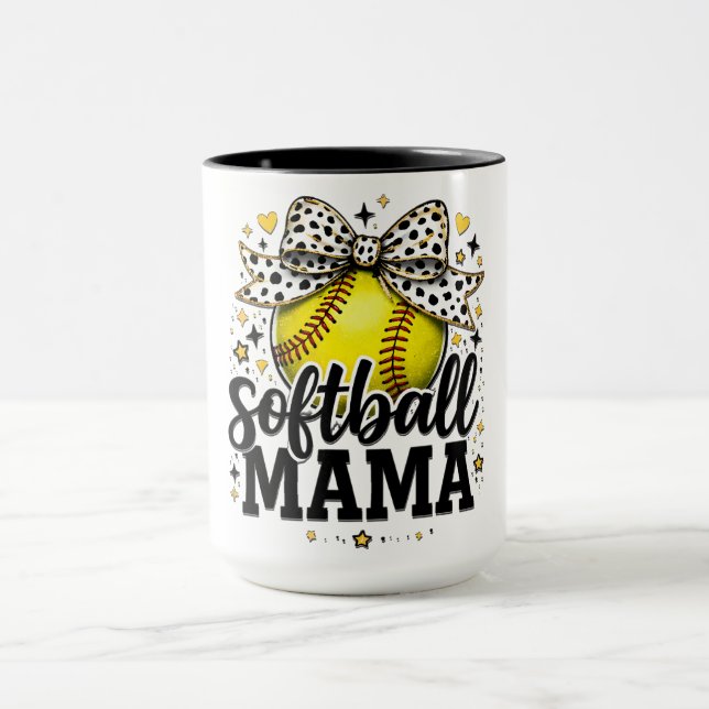 Mug Maman de softball mignonne (Centre)