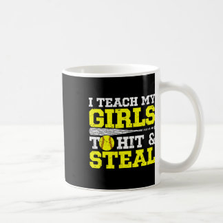 Mug Maman de softball Papa de softball J'enseigne à me
